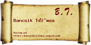 Bancsik Tímea névjegykártya