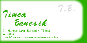 timea bancsik business card